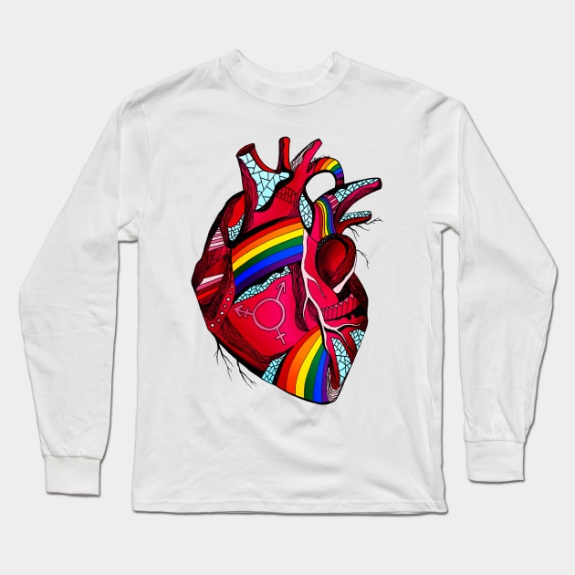 Pride Heart Long Sleeve T-Shirt by kenallouis